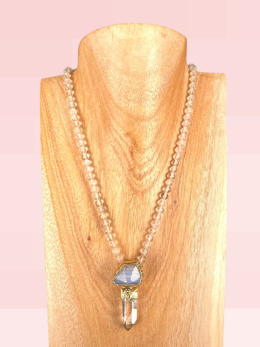 Collar Chill Pill: Ágata de lazo azul, Cuarzo Lemuriano & Cuarzo