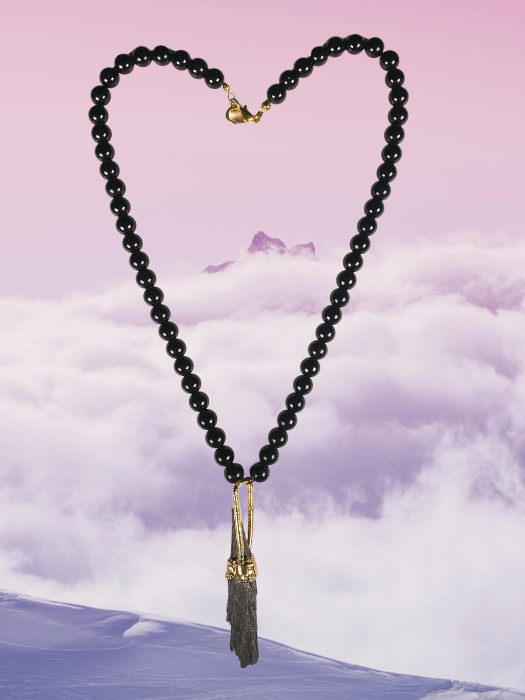 Collar Super Fly: Escoba de Bruja & Obsidiana