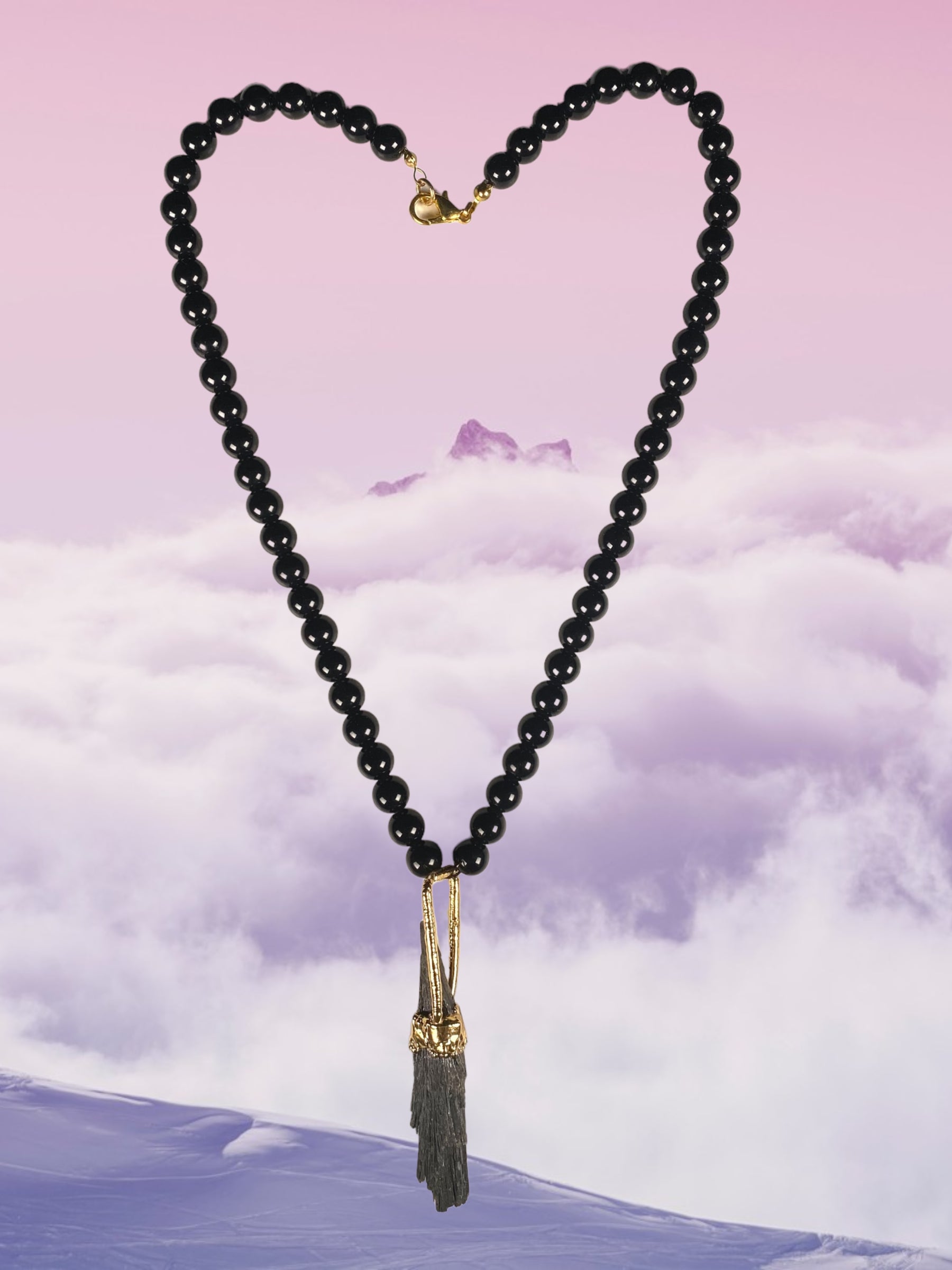 Collar Super Fly: Escoba de Bruja & Obsidiana