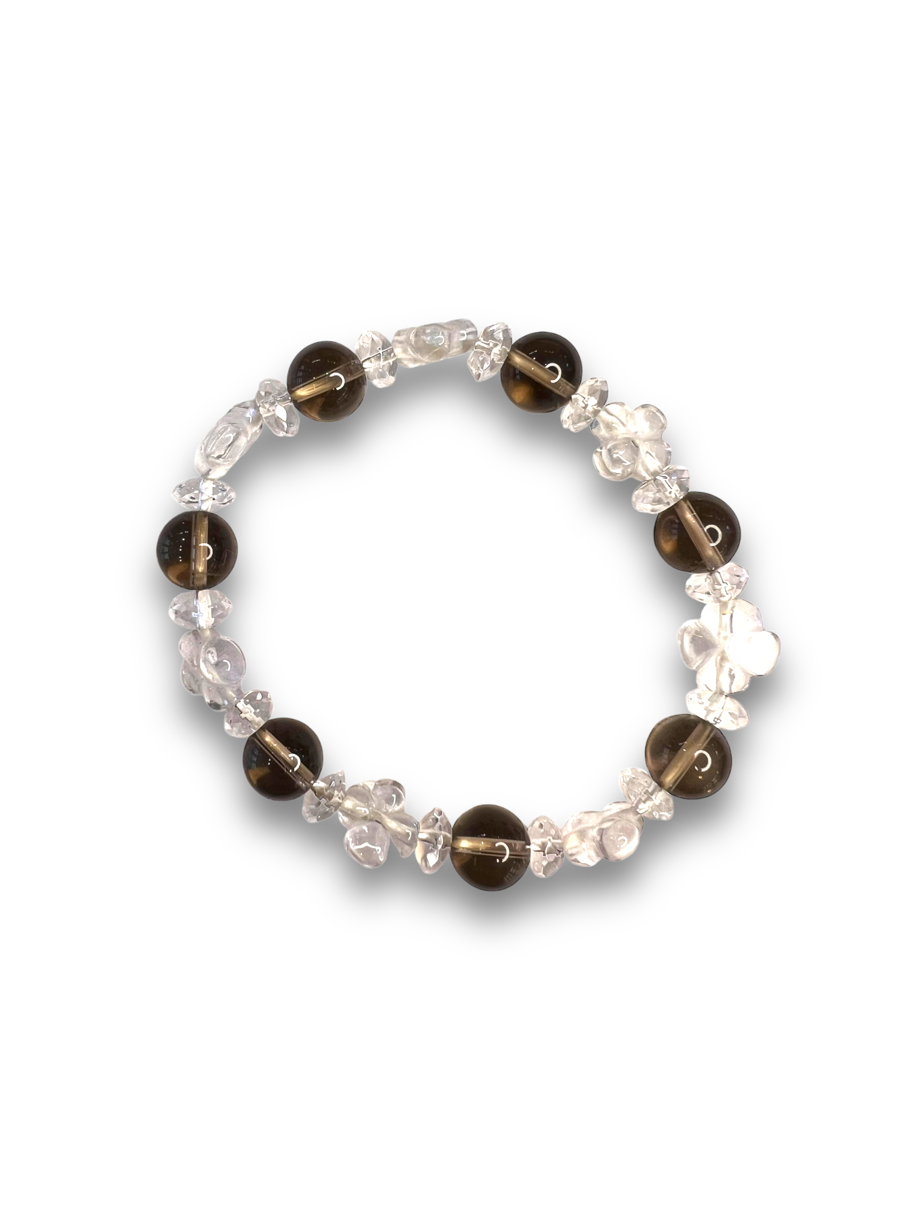 Cuarzo Ahumado con Cuarzo Cristal Pulsera