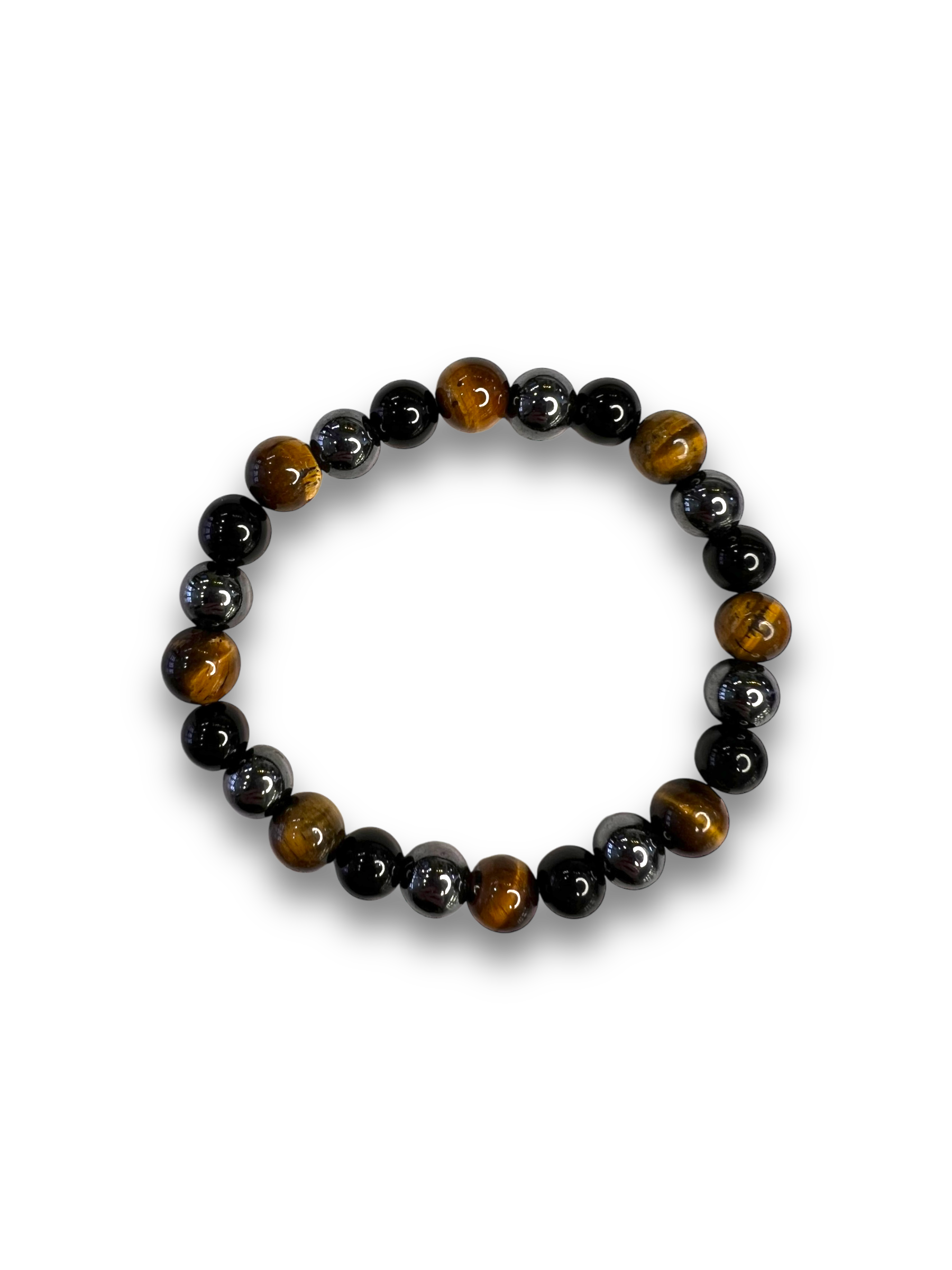 Obsidiana, Hematita, Ojo de Tigre Pulsera