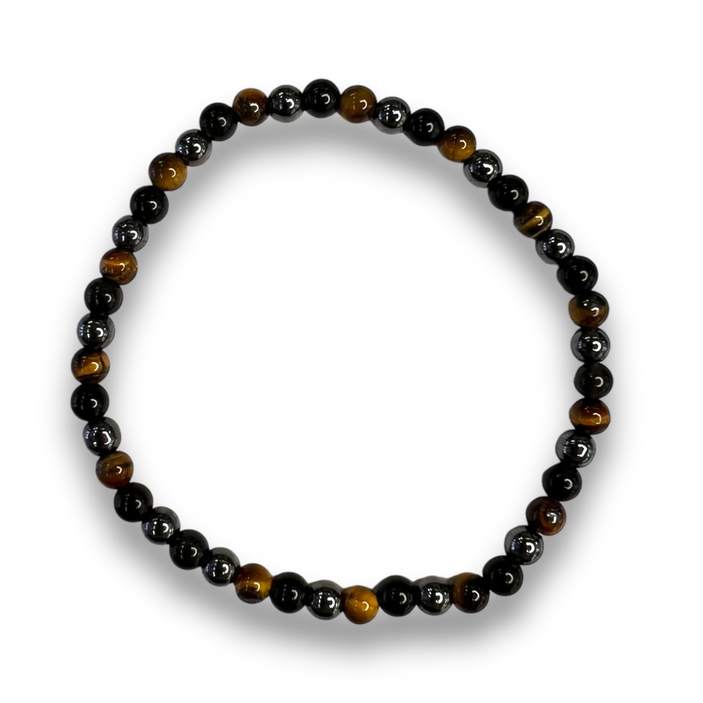 Obsidian, Hematite, Tiger's Eye Bracelet