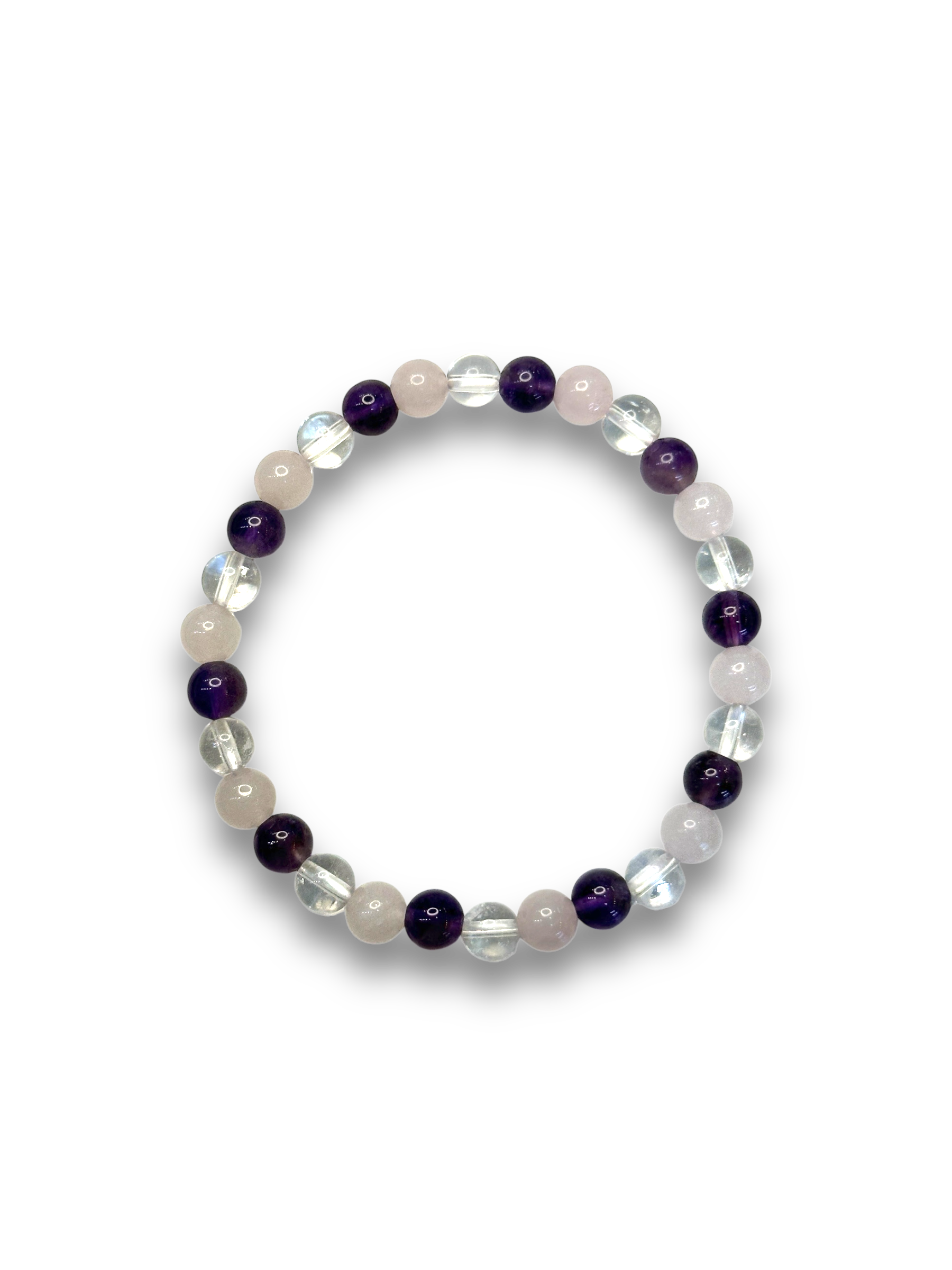 Amatista, Cuarzo y Cuarzo Rosa Pulsera