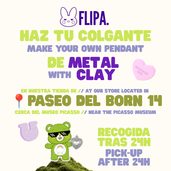 Haz tu propio colgante de Metal Clay en nuestra tienda de Passeig del Born 14